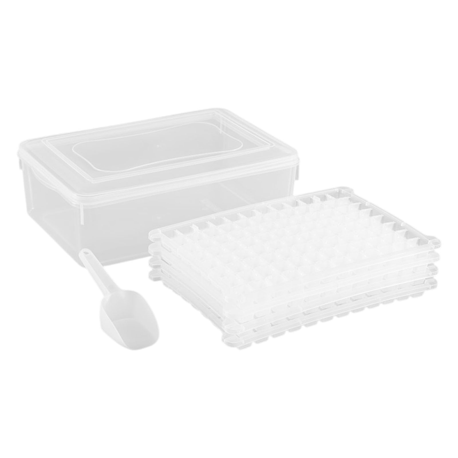 Xjdzineq Practical Leak Proof Ice Cubes Tray for Beverage Space Efficient Freezers Stackable Mold with Lid and Container Mold for Drink