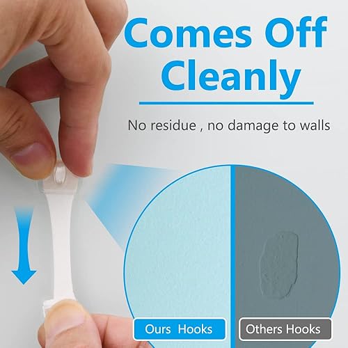 Miniatura 5 de Paquete de 2 mini clips de luz para interiores, ganchos de cadena de luces colgantes de Navidad sin daños con tiras adhesivas, clips de pared