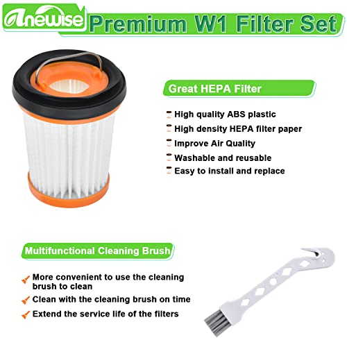 WV201 Filter Replacement for Shark Wandvac ION W1 S87 Cordless Handheld WV200 WV201 WV205 WV220 WV200C WV221 WV201BK Wand Stick Vacuum, 6 Pack Handheld Vacuum Filters, Part #XHFWV200