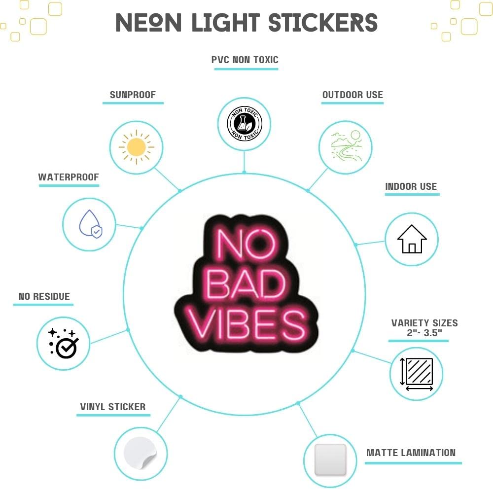 100 calcomanías de neón, calcomanías oscuras, calcomanías para laptop, calcomanías para tablet/teléfono, calcomanías geniales, calcomanías impermeables, paquete de calcomanías surtidas,