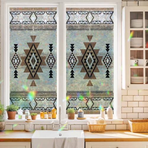 Película para ventana decorativa Stained Glass Brown 19.6x39.3 in miniatura 2