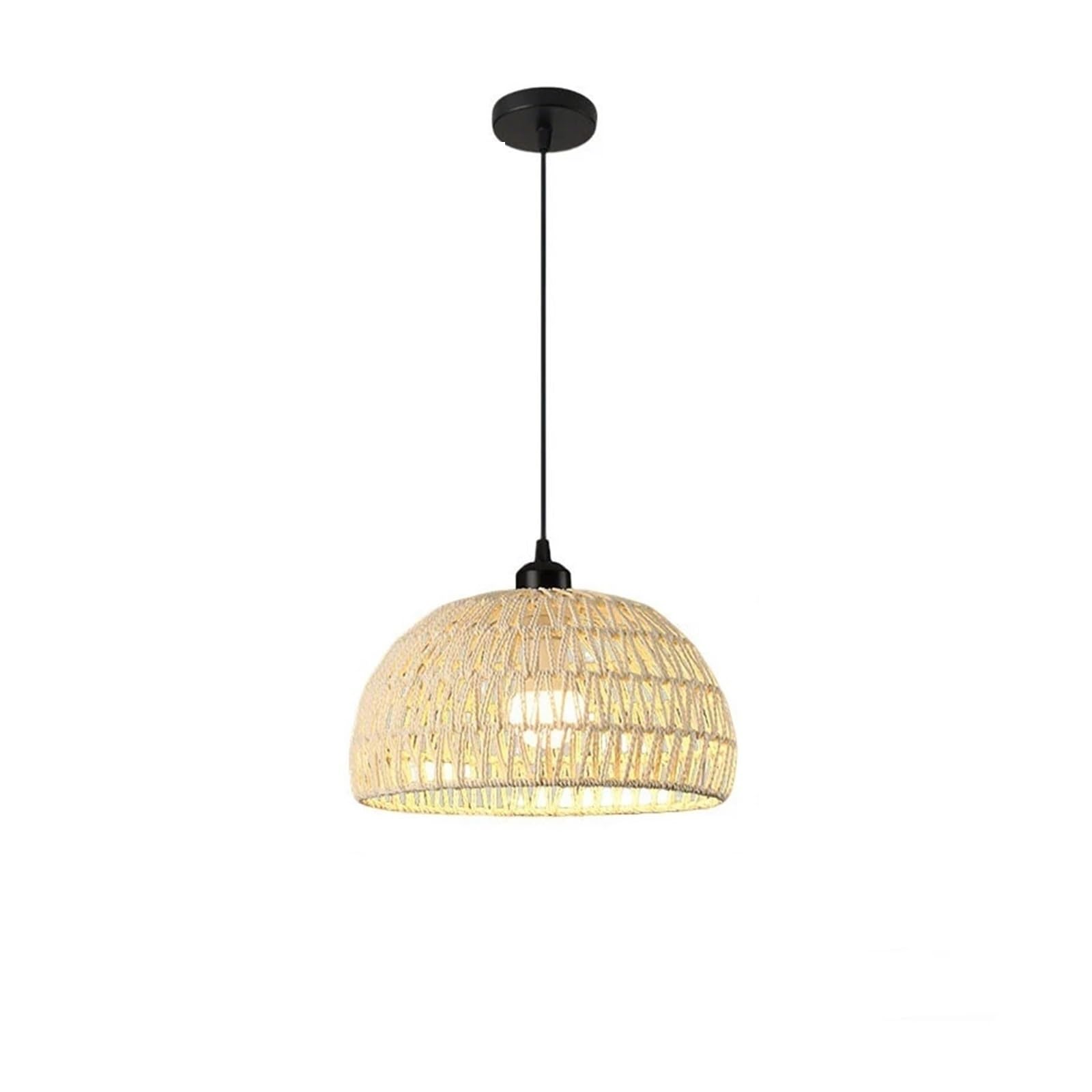 Hgbflty Color1-30Cm Lampshade Rattan Light Wicker Chandeliers Woven Lampshade Lights For Living Room Bedroom(Color1-30Cm)