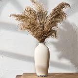 1 PORCER Vase en céramique, craquelé glacé, blanc vieilli, design de surface vintage, style nordique simple pour décoration esthétique, vase à fleurs moderne pour salon, chambre, cuisine, entrée, salle
