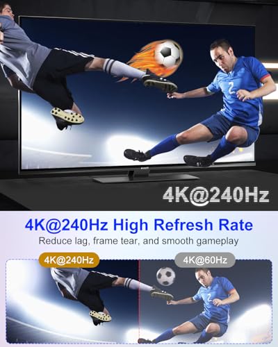 Hdmi Switcher 4 in 1 Out - New 8K@60Hz 4K@240Hz/144Hz/120Hz HDMI Splitter with Remote Support 3D/HDR/HDCP2.3, for PS5/4 Xbox Nintendo Switch Roku Apple TV Fire Stick 4 Port 8k HDMI2.1 Switch