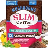Venture Pal Slim Mushroom Coffee for Weight Loss, Instant Coffee with Berberine, Cinnamon, Yerba Mate, Turmeric, & More, 1800mg(10:1) Extract for Diet Support & Metabolism Boost - 40 Servings