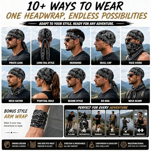 Image of Cooling Skull Cap Helmet Liner, Breathable Elastic Bandana Cooling Headscarf Cap for Men Women