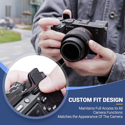 Image of JJC Metal Thumb Grip for Sony A7C II A7CII A7C R Camera(Not for A7C), Black | Hot Shoe Thumb Rest Support for Stable & Safe Hand Hold, with Anti-Scratch Silicone Pad, Not Affect The Use of Camera Buttons