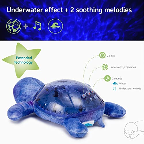 Cloud b Tranquil Turtle Ocean - Ocean Projector Night Light Kids - Plush Baby Night Light with Soothing Sounds | Eases Fear of the Dark | Auto Shut Off, Safe LEDs | Newborn Essentials