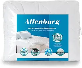 Protetor de Colchão Percal 180 fios Antimicrobiano - Queen Altenburg Percal 180 fios Branco Queen Tecido 100% Algodão/Tecido Impermeabilizado 100% Poliester