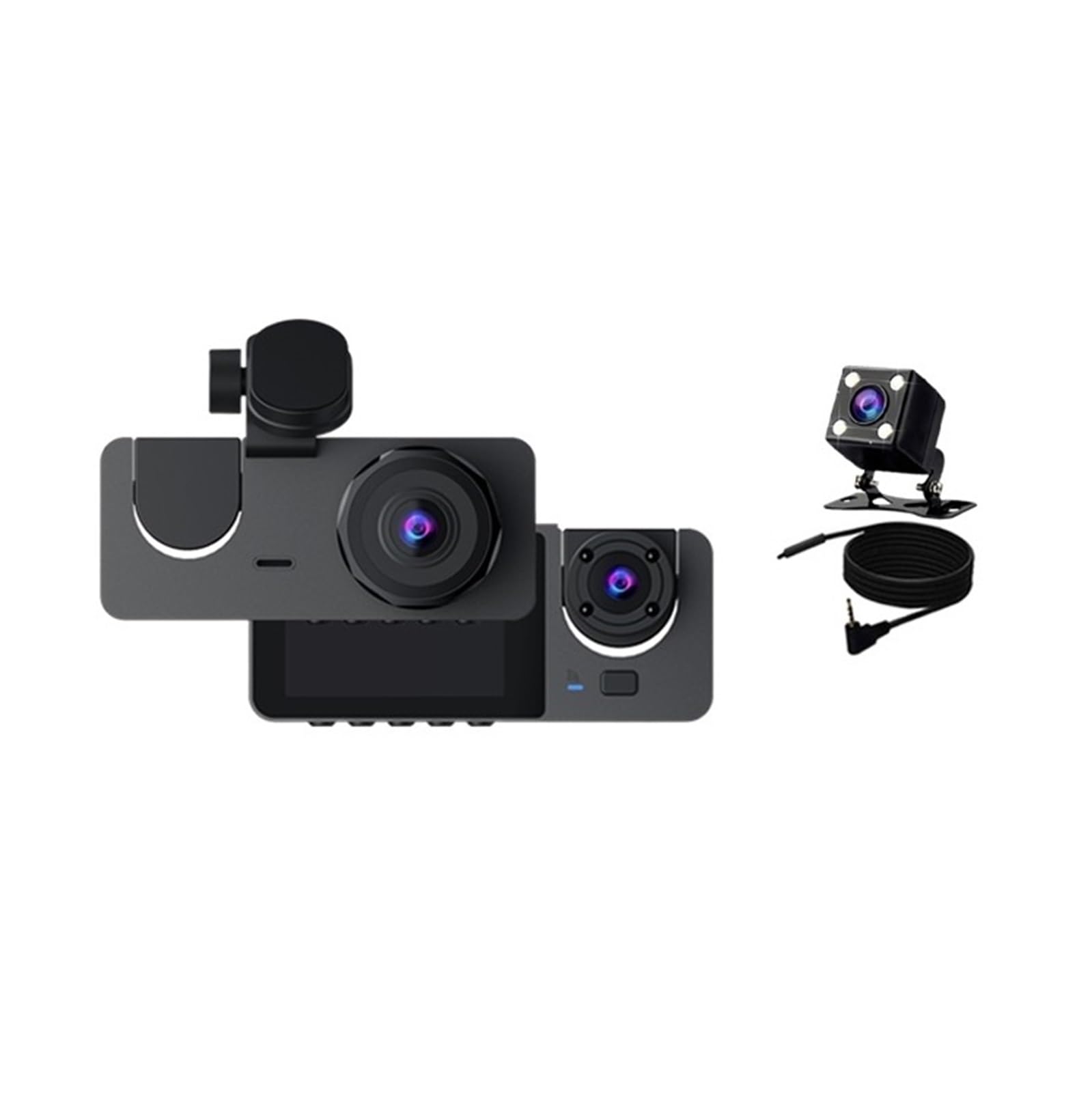 3-kanałowa kamera wideorejestrator samochodowy 1080P obiektyw aparatu wideo pojazdu rejestrator jazdy mini rejestratory czarna skrzynka monitorowanie parkowania Super Widzenie Nocne(3 Channel-CC,128G)