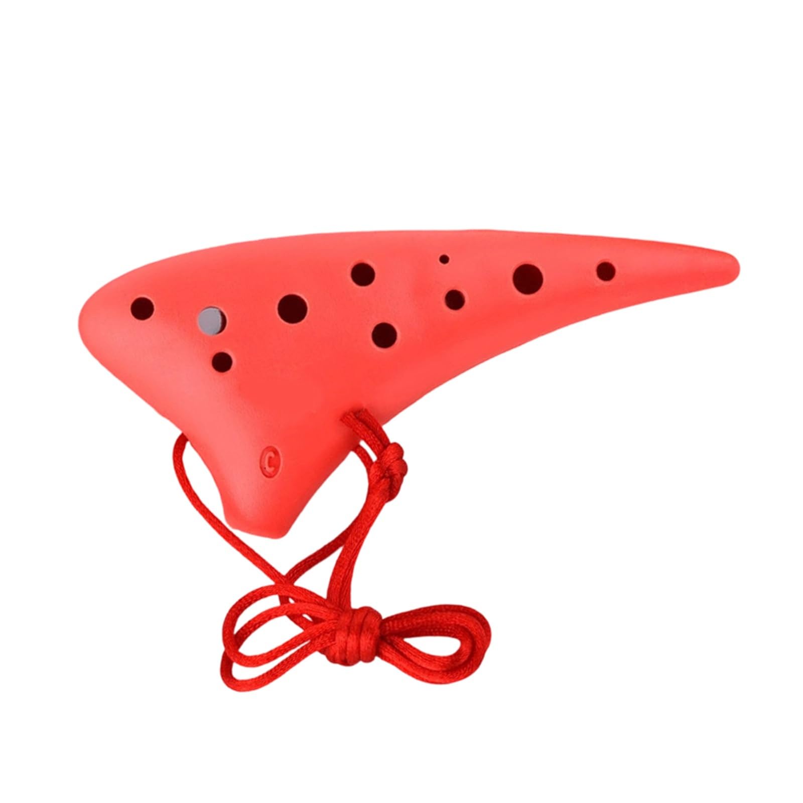 Ocarina Strumento Per Esercitazioni Professionali E Principianti In Plastica Per Ocarina Soprano A 12 Fori(Red)