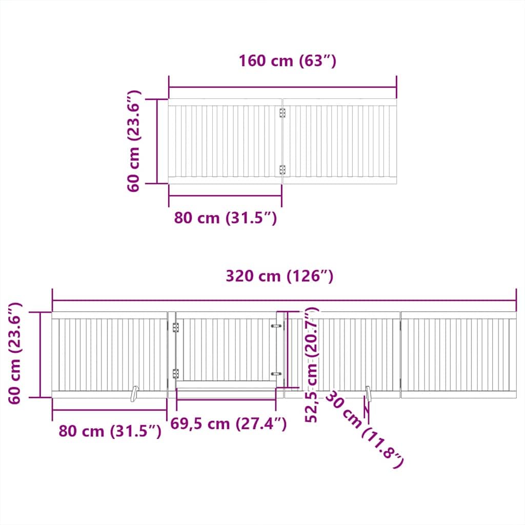 12-TLG. Puerta plegable para perros de madera de álamo de 960 cm con puerta, independiente y ampliable para interior y exterior, protección segura para cachorros y perros pequeños y medianos