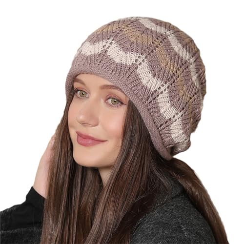 Chapeau de pull d'épissage tricoté avec finitions douces hiver