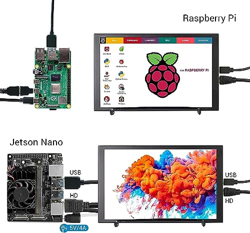 Image of ELECROW 8 Inch Touchscreen Monitor, 1280x800 IPS LCD HD Display with Stand, Portable Capacitive Touch Screen Compatible for Raspberry Pi 3 /4 /5, Win 11 /10 /8 /7, Jetson Nano, laptops, Game Consoles
