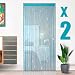 Hysenm 2 Pack Glitter String Curtains 39x79 Inch Fringe Panels Room Divider Fly Screen for Home Décor Door Windows Wedding Party Hotel Living Room Doorways Restaurant, Blue 39x79 Inch