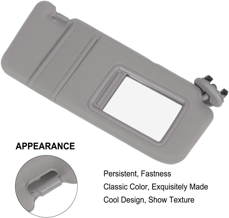 AUTOMUTO fit for 2006-2011 for Toyota for Camry Gray Right Passenger Side Sun Visor Assembly Windshield Sun Visor Mirror