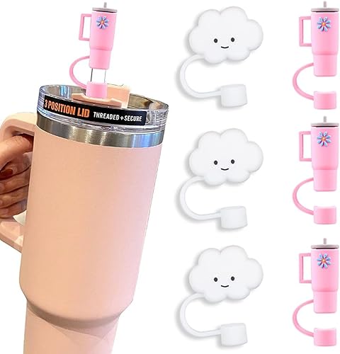 Miniatura 1 de 6 fundas de punta de pajita, a prueba de polvo, cubierta protectora suave de silicona reutilizable para pajitas de 0.4 pulgadas0.394 in