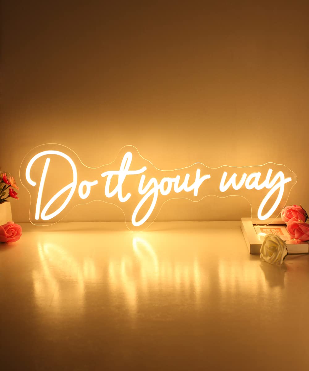 Do it your way Neon Sign - Neon Lights for Bedroom, LED Neon Signs for Wall Decor, Wall Decor Art Decorative Letter for Bar Office Decoration For Home, Party (23.23 x 7.92 inch)