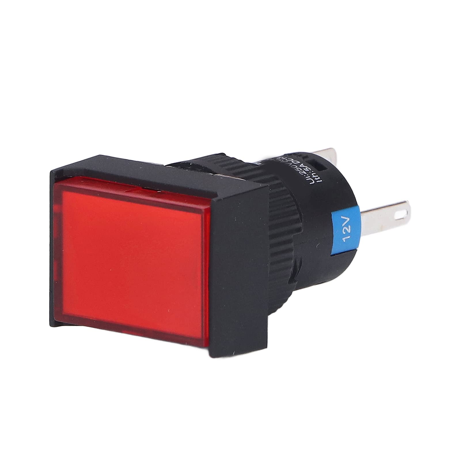 FTVOGUE Interruptor de Botón Momentáneo con Luz Rectangular Autoblocante
