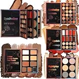 【Palette de maquillage tout-en-un】 Cette palette de maquillage de 55 couleurs présente un design de type livre et contient 24 ombres à paupières hautement pigmentées, 16 gloss et fards à joues soyeux, 6 enlumineurs scintillants, 9 de contour sculptantes et des poudres à sourcils. Les couleurs se mélangent harmonieusement avec des transitions naturelles, tandis que la de couleurs variée convient aussi bien aux looks doux de tous les jours qu'aux looks glamour époustouflants pour le soir.