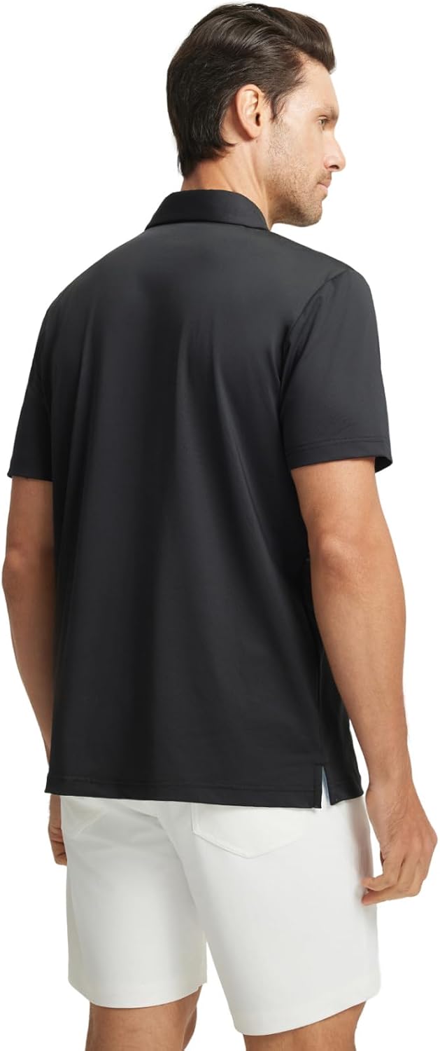 Rouen Mens Polo Shirts Short Sleeve Dry Fit Lightweight Performance Casual Athletic Striped Print Golf Shirts for Men - Image 3