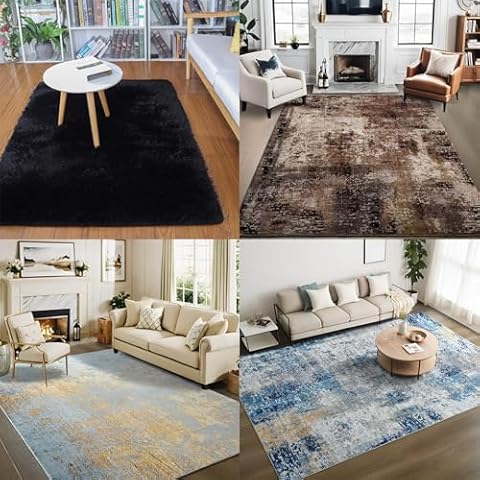 Merelax Soft Modern Indoor Area Rug for Bedroom Livingroom Dorm Kids Room Home Decorative, Washable Faux Wool Abstract Area Rug Cover
