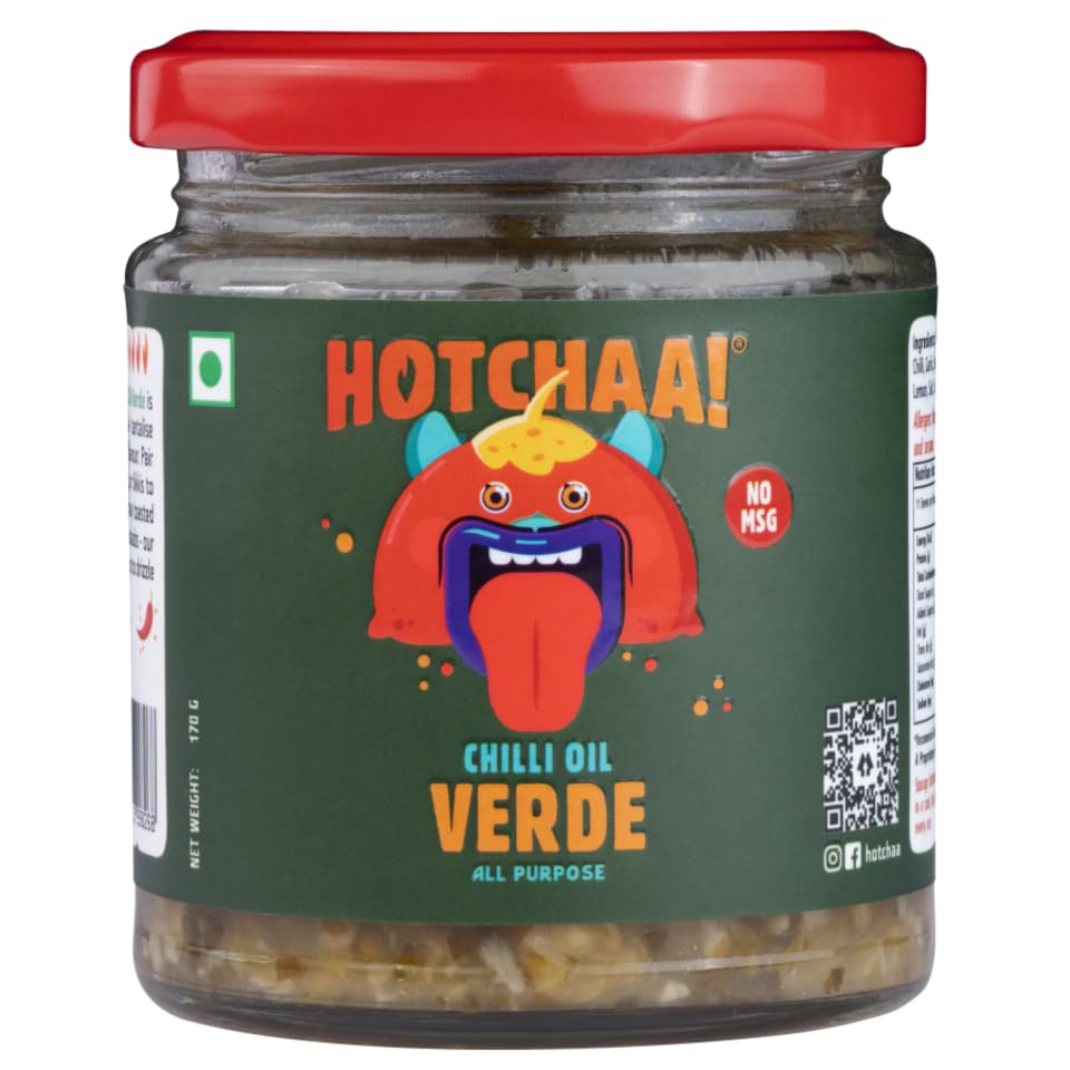 See full amazon price history chart for HOTCHAA Verde Chilli Oil - No MSG, 170 grams Blend of Fresh Green Chillies with a Twist of Mustard, Spicy, Tangy, Piquant Flavors, All Natural Ingredients - No seed Oil, Vegan & Gluten Free HOTCHAA Verde Chilli Oil - No MSG, 170 grams Blend of Fresh Green Chillies with a Twist of Mustard, Spicy, Tangy, Piquant Flavors, All Natural Ingredients - No seed Oil, Vegan & Gluten Free (B0CCDPCTMS) Amazon Price History, Amazon Price Tracker