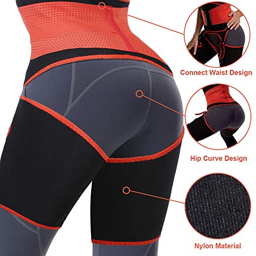 Newtion Waist Trainer Trimmer for Woman Weight Loss Thigh Waist Butt Lifter Shapewear Belt-Workout Body Sweat Band