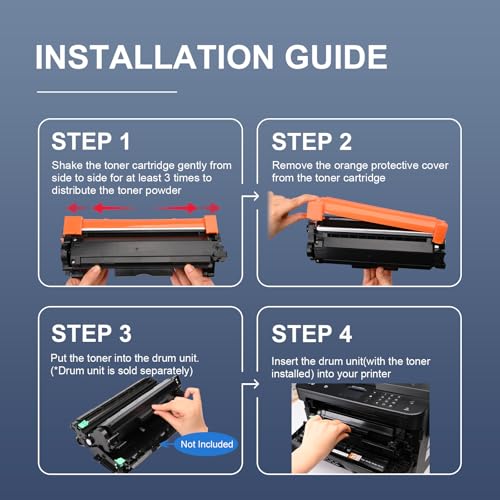 Image of TEINO Compatible Toner Cartridge for Brother TN760 TN 760 TN730 to use with Brother DCP-L2550DW MFC-L2710DW MFC-L2750DW HL-L2370DW HL-L2395DW HL-L2350DW (Black, 4 Pack)