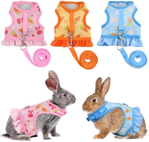 Amazon.com : ShuRung Carrot Pattern Mesh Bunny Harness Rabbit Vest ...