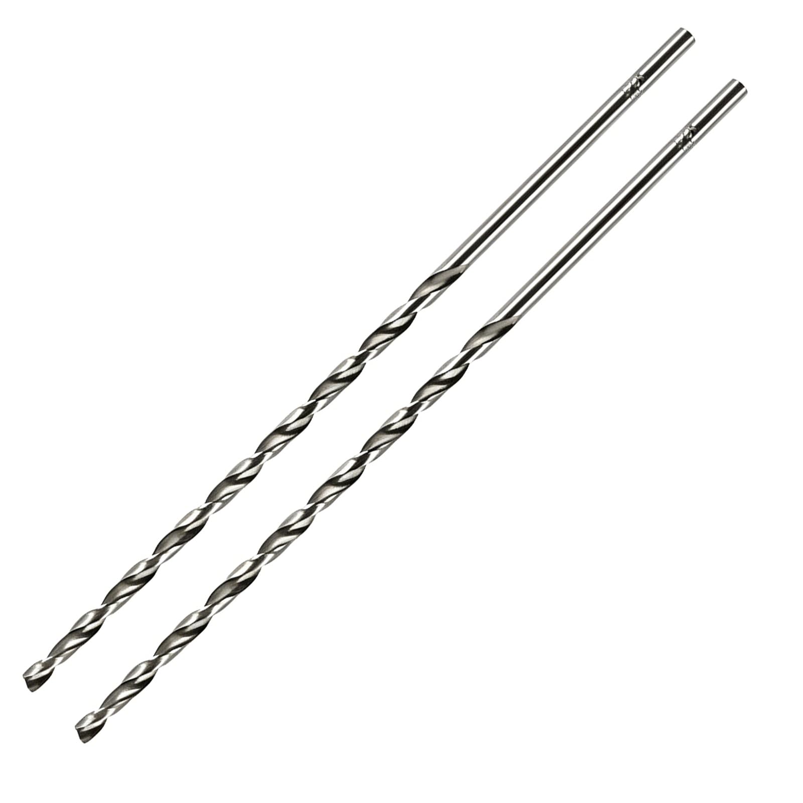 Kesiku 2mm Extra Long HSS Twist Drill Bits for Metal, 300mm Length, 2pcs
