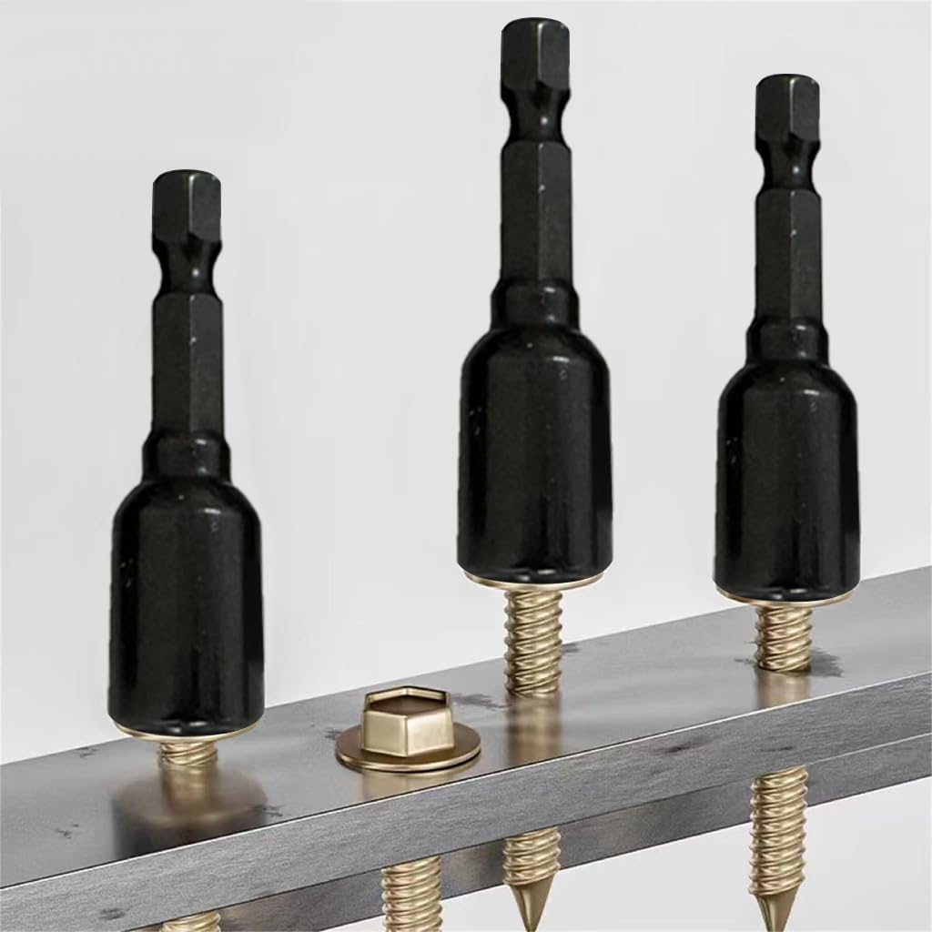 Generic 10 pc Impact Ready 5/16 Inch Magnetic Nutsetter Set - Industrial Strength, Hex Shank, Maximum Durability