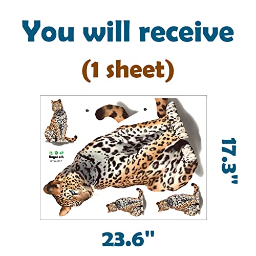 Royolam Sitting Leopard Wall Decal Nursery Tropic Animal Wall Sticker Removable Peel And Stick Waterproof Wall Art Decor Stickers For Kids Baby Classroom Preschool Living Room Playing Room Bedroom School #TOP3