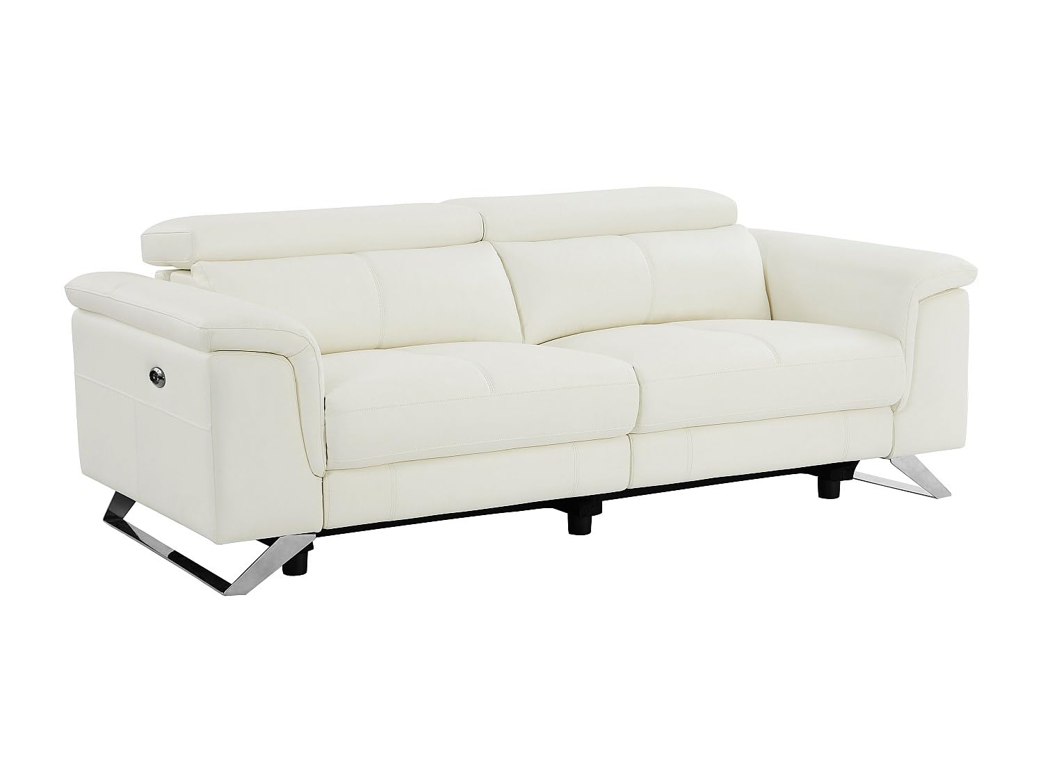 Canapé Relax 3 Places Cuir EVASION Par M.Phenix – Blanc Ivoire 205cm