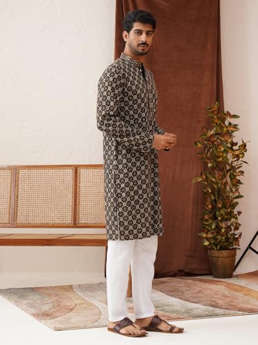 Image of Jompers Embroidered Kurta Pyjama Set For Men (,)