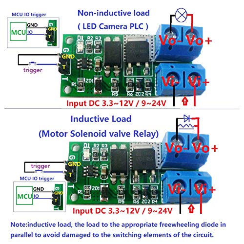 DECDEAL 3.3V-12V 3-8A Low Pulse Trigger Board Flip-Flop Latchs Módulo de relé Chave biestável de tra