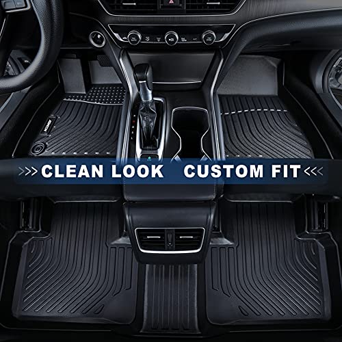 Jdmon All Weather Floor Mats Compatible With 2019-2023 Kia Forte, 2 Row Front & Rear Custom Fit Car Floor Liner Set Black #TOP2