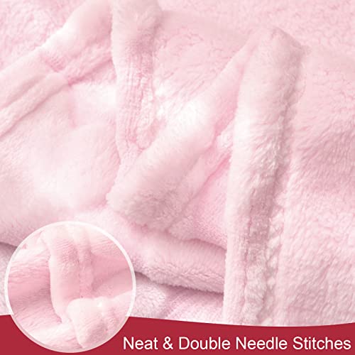 Bertte Plush Baby Blanket For Boys Girls | Swaddle Receiving Blankets Super Soft Warm Lightweight Breathable For Infant Toddler Crib Stroller - 40"X50" Large, Pink Hearts Embossed #TOP4