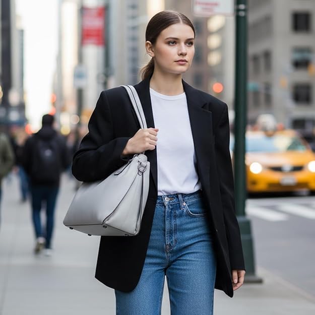 Sac à main en cuir véritable doté d'une sangle réglable haut de gamme