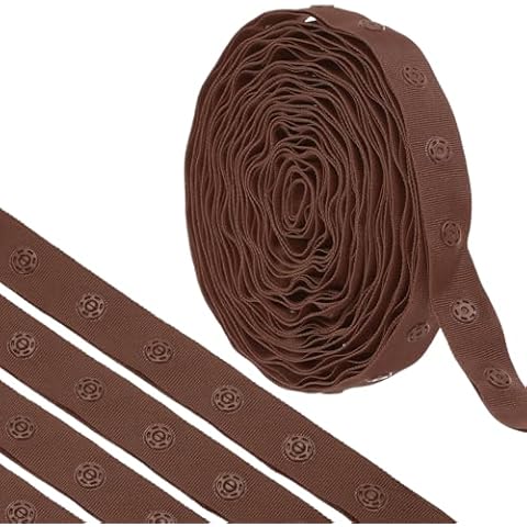 Sourcing Map 5 Yard Cotton Snap Button Tape Cover