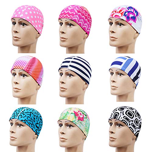 Mayiwo Quality Yes 3Pack Pure Colorful Superior Polyester Cloth Fabric Bathing Cap Swimming Caps Swimming Hats For Water Sports thumb #6