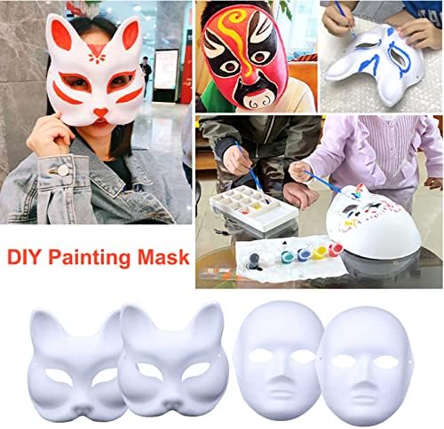 Weiße DIY Masken Set - 10 Stück Unbemalte Masken Zum Selbstgestalten Für Karneval & Cosplay