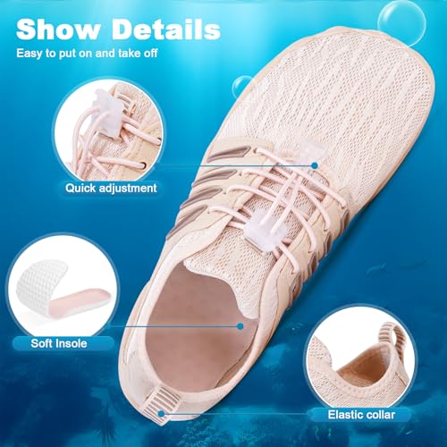 Image of Hike Barefoot Water Shoes for Women Men, Quick-Dry Aqua Footwear Breathable Non-Slip Wide Toe Shoe for Beach Swim River Pool Lake Hiking Kayaking Surfing