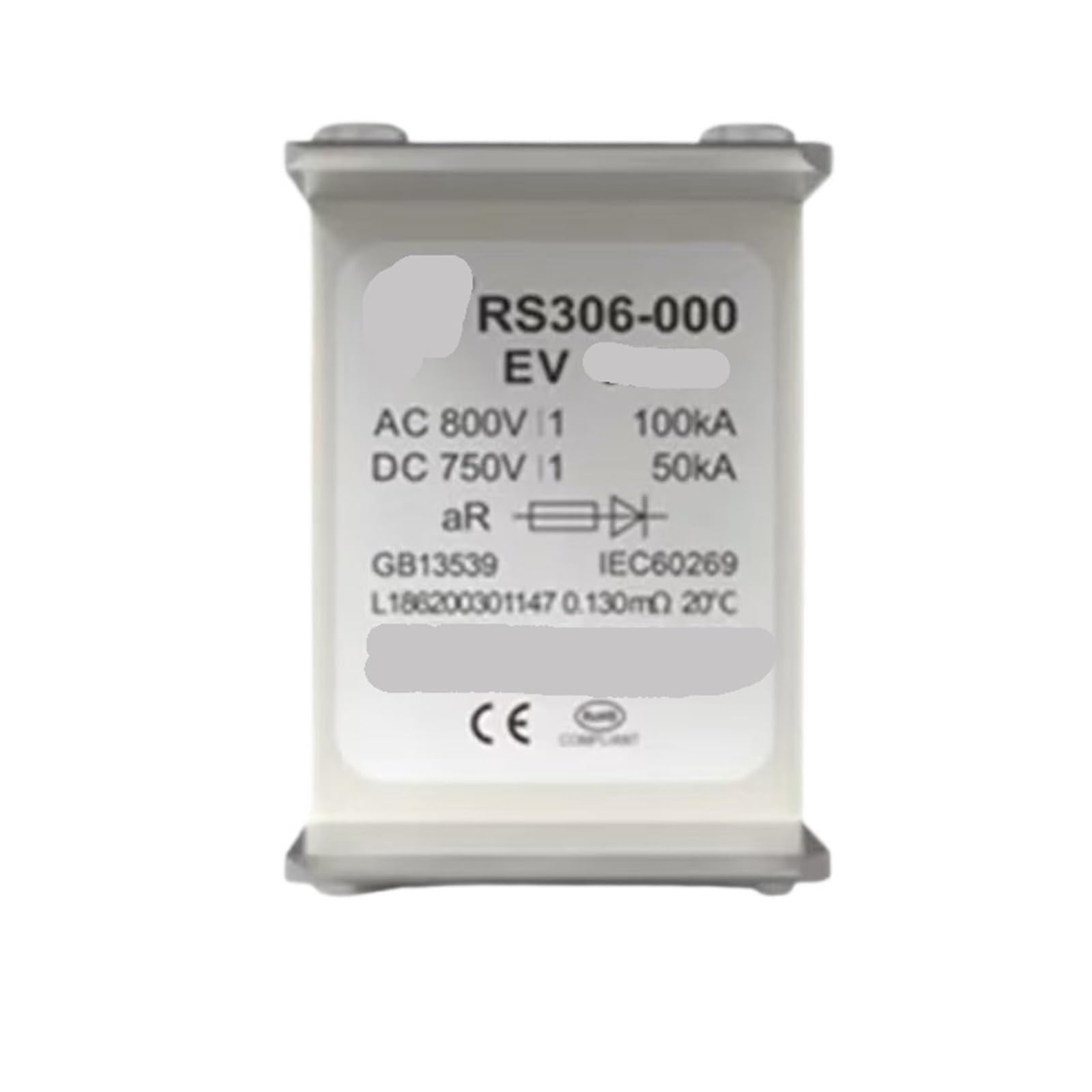 Fusible RS306-000EV AC800V DC750V haute performance