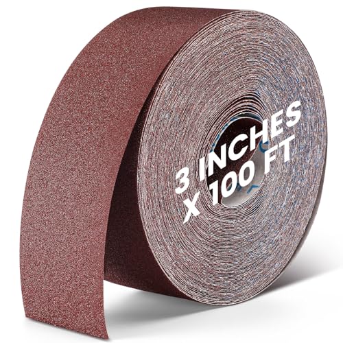 180 Grit Sandpaper Roll for Drum Sander, 3"x100 ft Emery Sand Paper
