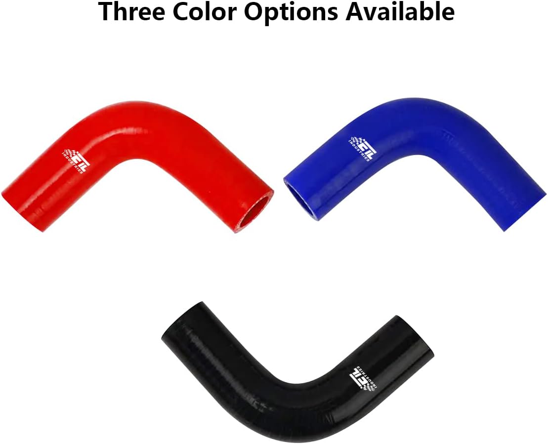 4" ID, 8" Leg Length 90 Degree Elbow Silicone Coupler Hose, 4-Ply Reinforced Universal Silicone Pipe Hose Turbo Intake Tube Intercooler Piping Black