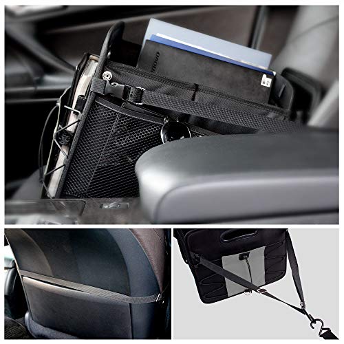 GEEDAR Large Trunk Organizer Car Organizers and Storage for SUV 3 Compartments Collapsible Portable Non-Slip Bottom Tie Down Straps (Gray)