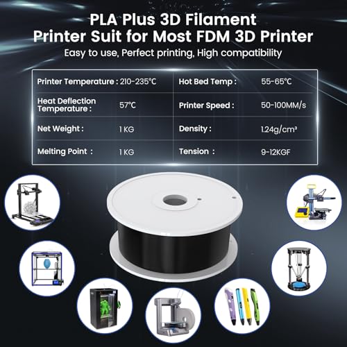 Image of SUNLU 5kg 3D Printer Filament PLA Plus 1.75mm, 5kg(11lbs) Large Spool PLA+ Filament for Big Project, Dimensional Accuracy + /- 0.02mm, Neatly Wound Filament, Fit Most FDM Printer, 5KG-1 Pack, White