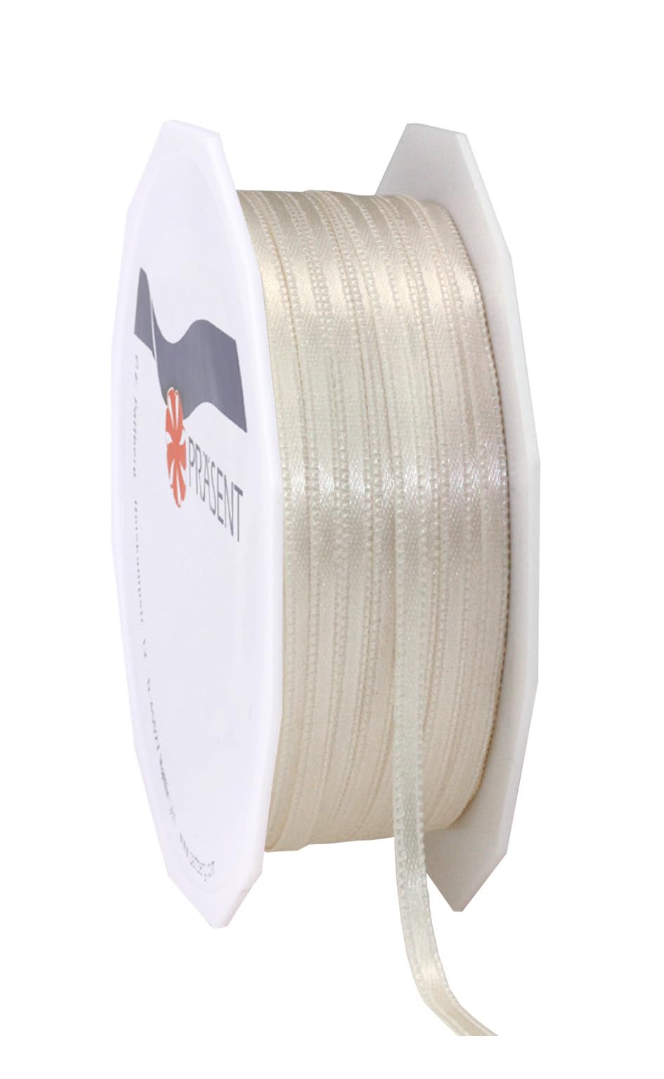 Präsent Lilac - Satin Ribbon Ivory 3 Mm Width, 50 M Length