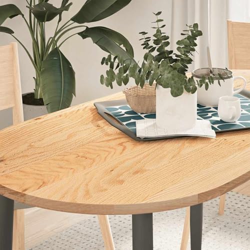 Plateau en chêne ovale pour table de salon conviviale et chaleureuse